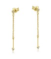 Gorgeous CZ Stone With Chain Drop Earring Stud STS-5546